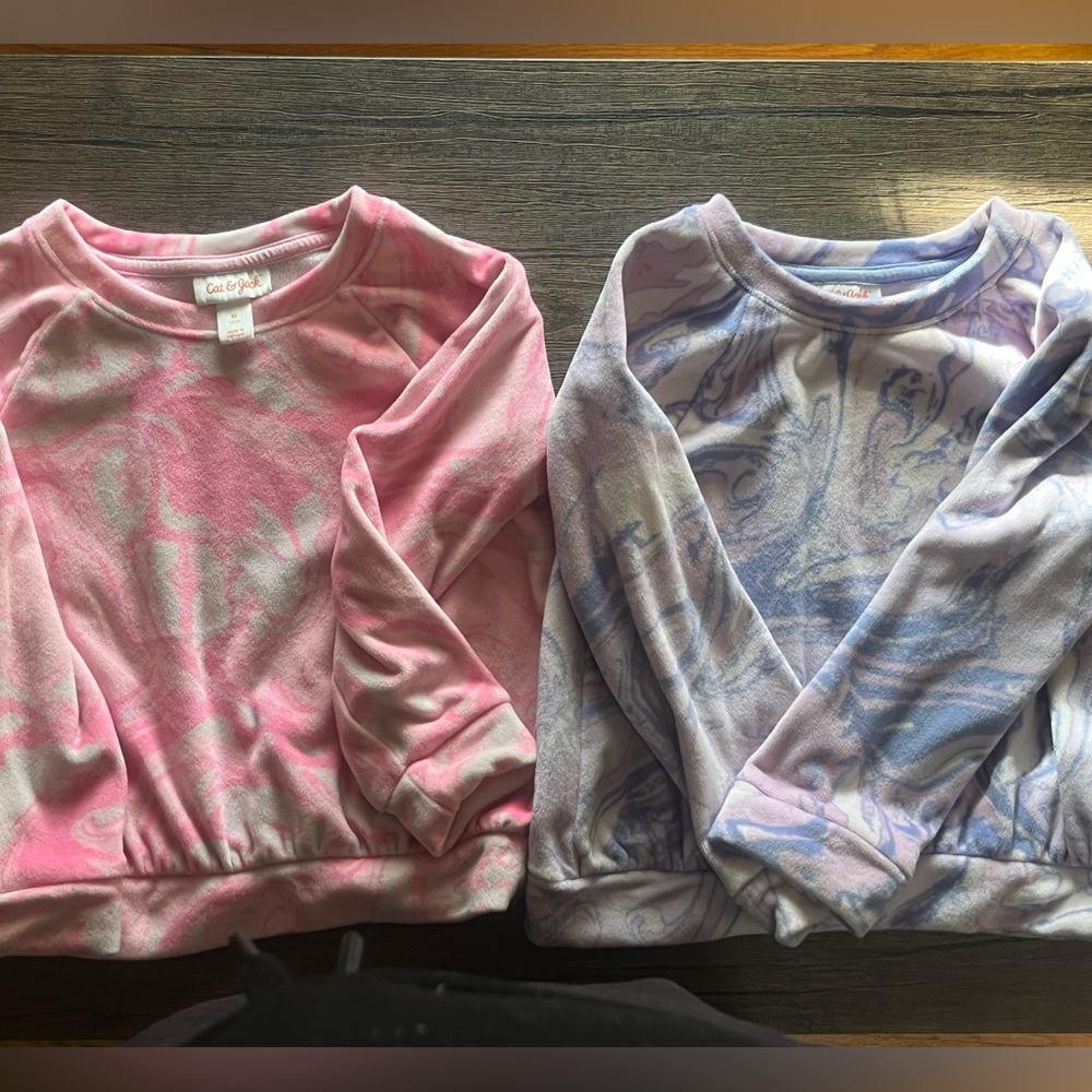 Cat & Jack Girls' Pink & Lavender Marble-Print Shirts (2 Pack)